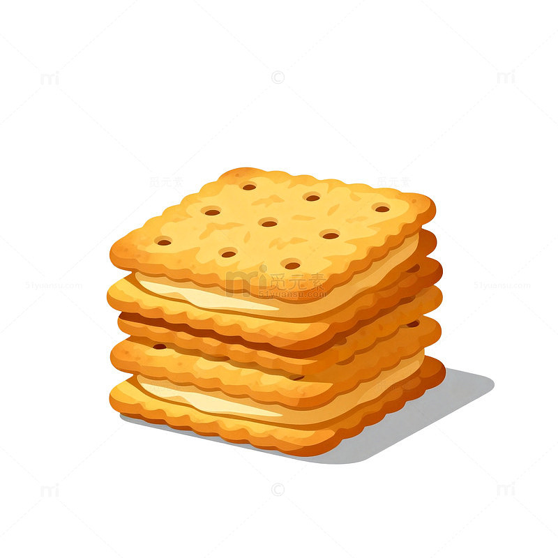 卡通风格饼干零食插画素材