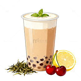 奶茶饮品插画设计素材