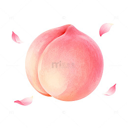 水彩桃子插画设计元素