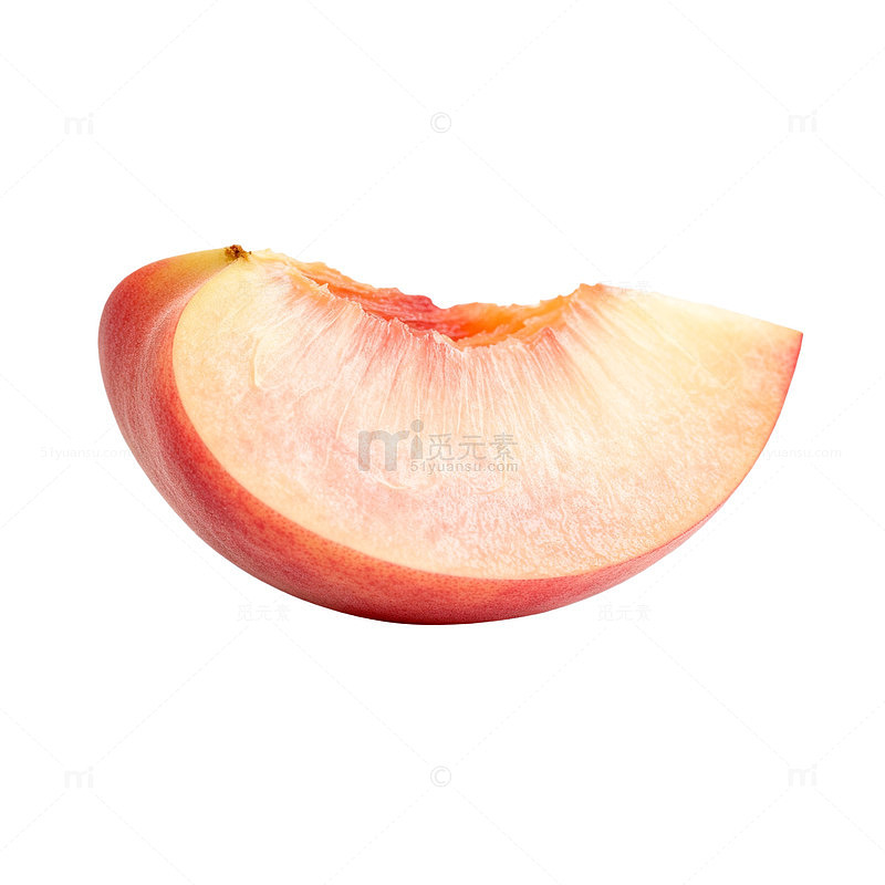 新鲜桃子水果片png素材