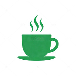 绿色简约咖啡杯图标设计