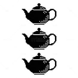 像素风格茶壶图案设计元素