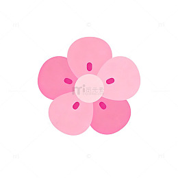 粉色卡通花朵图案插画