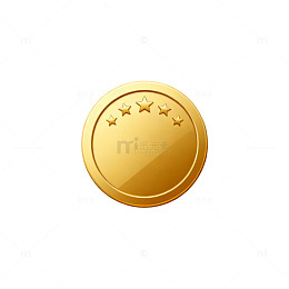 金色五星金币图标设计元素