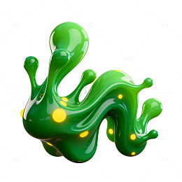 绿色液体飞溅特效设计素材