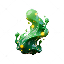 抽象绿色液体飞溅艺术图案