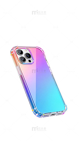 彩虹色透明手机壳设计
