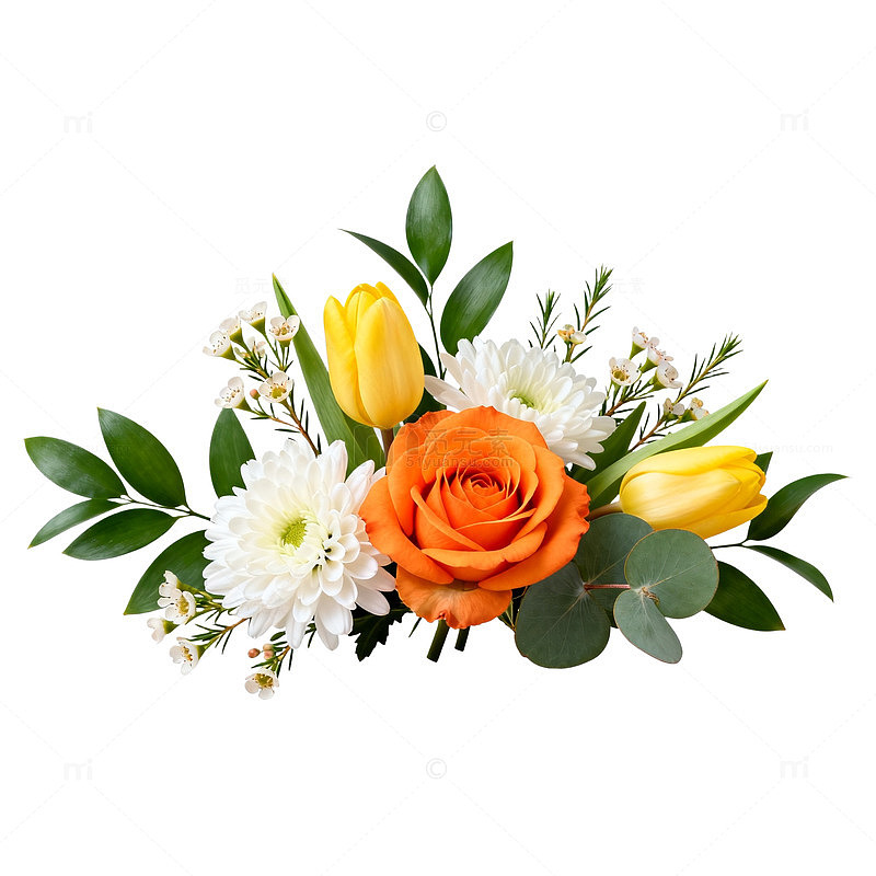 鲜花装饰花卉组合设计素材