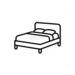 简约线条床具矢量图