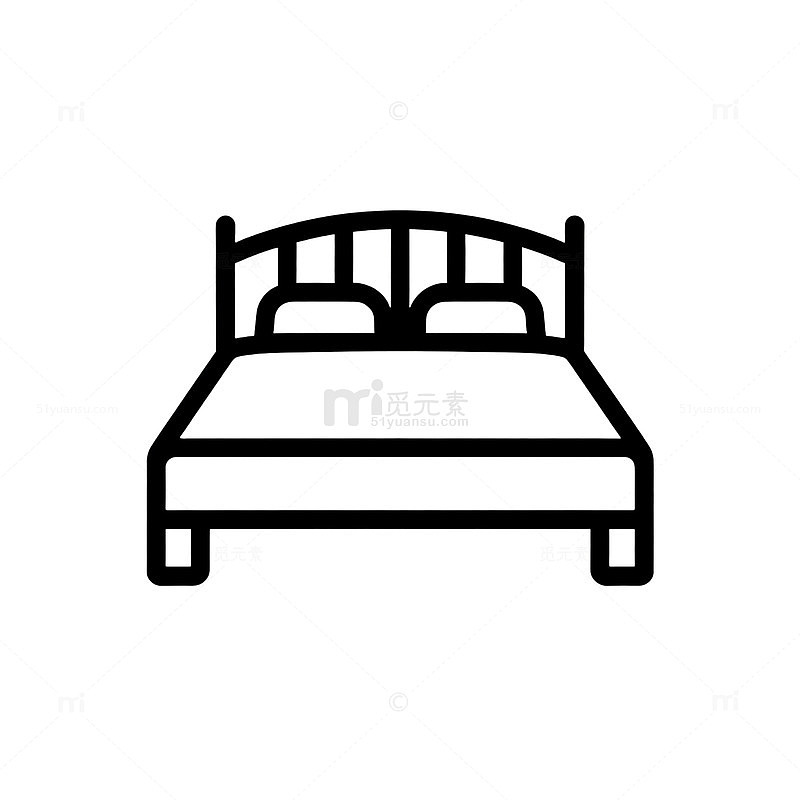 简约线条床具图标