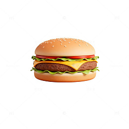 汉堡美食插画素材