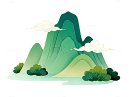 山水风景矢量插画