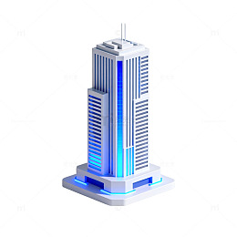 未来感摩天大楼建筑模型