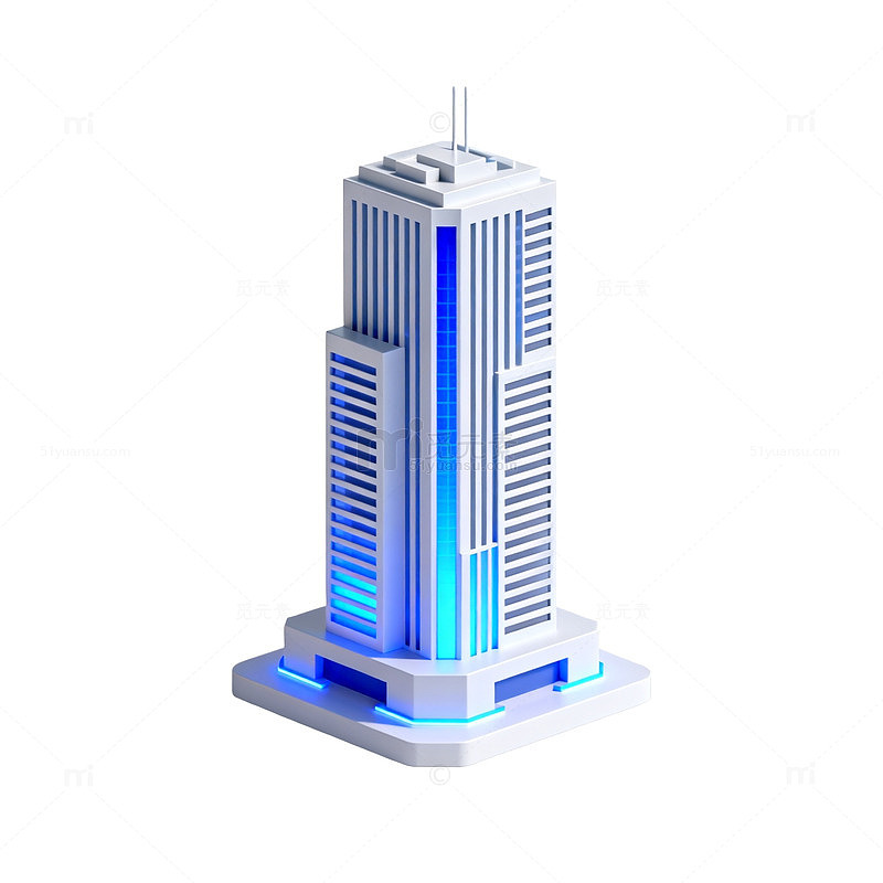 未来感摩天大楼建筑模型