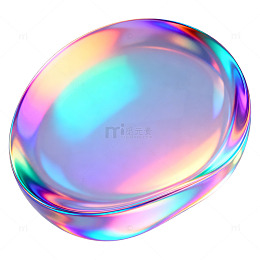 彩虹光泽椭圆形物体设计素材