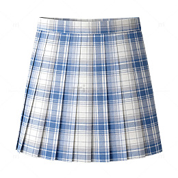 蓝白格子短裙女校服