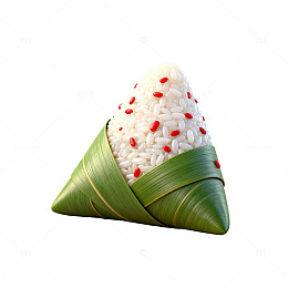 绿色粽叶包裹米饭美食插图