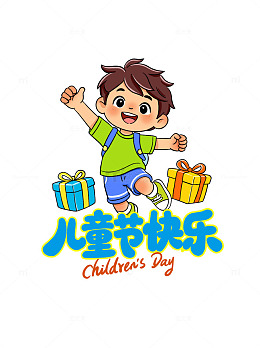 卡通六一儿童节庆祝礼物幼儿小朋友学生插画