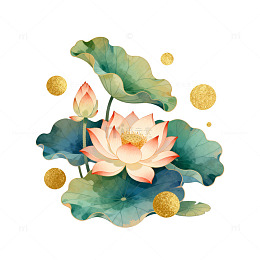 淡雅水墨荷花装饰画设计素材