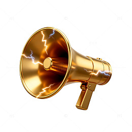金色闪电扩音器矢量图