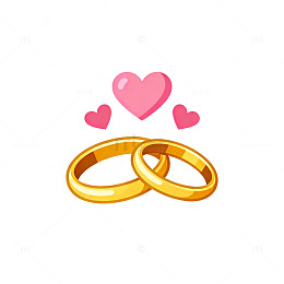 婚戒爱意卡通插画