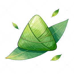 水彩风格粽子插画素材