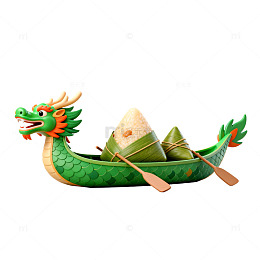 龙舟造型粽叶装饰创意食品
