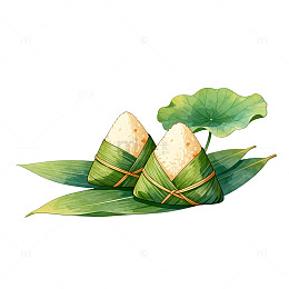 水彩粽子图案插画设计元素