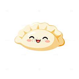 可爱饺子卡通形象插图设计素材