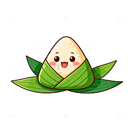 可爱卡通粽子插画设计素材