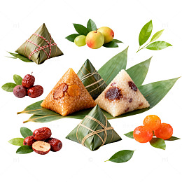 端午佳节粽子水果装饰素材