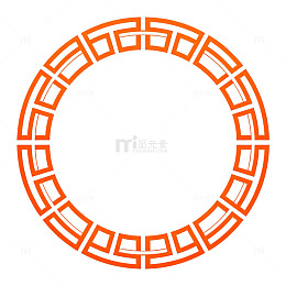 红色传统花纹圆环图案