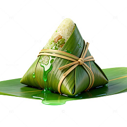 绿色粽子美食插画设计素材
