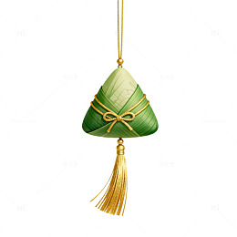 绿色粽子节庆装饰元素