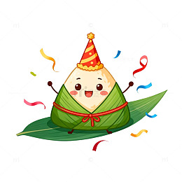 卡通可爱端午节粽子庆祝图片
