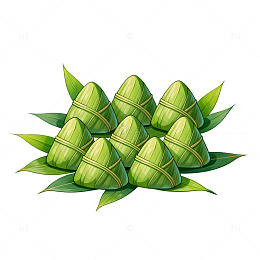 卡通风格端午节粽子插画素材