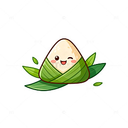 卡通可爱粽子插画素材