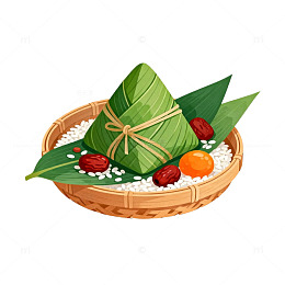 卡通粽子插画设计素材