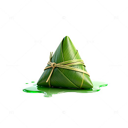绿色粽子美食插画设计素材