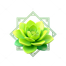 绿色多肉植物装饰图案设计