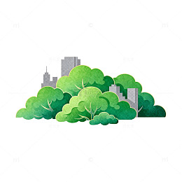城市绿化插画