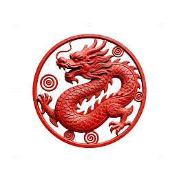 中国龙传统图案剪纸艺术