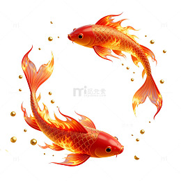 金鱼戏水图素材