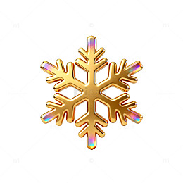 金色雪花装饰设计元素