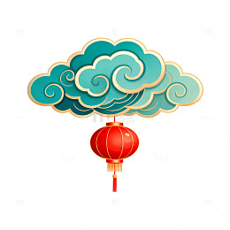 中国风云红灯笼图案设计