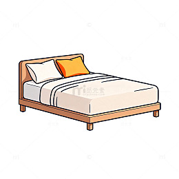 简约风床具插画设计素材
