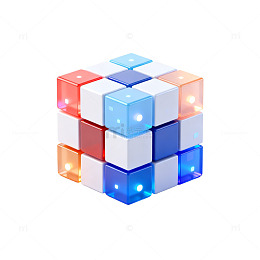 科技感魔方发光设计素材