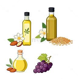 卡通风食用油插画设计素材
