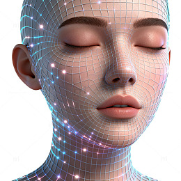 科技感数字人面部特写