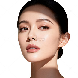 精致妆容美女肖像特写
